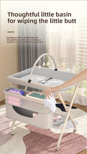 Foldable Multi-functional Baby Changing Table for Newborn Bath Massage Touch with Adjustable Height, Portable Nursery - Product Image 4