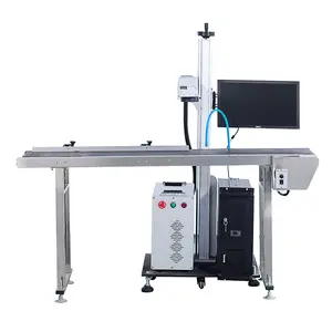 Visual laser marking machine with assembly line for hardware button zipper head plastic chip adapter