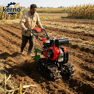Cultivadora de cadenas diésel de 9 hp de alto torque, autopropulsada, con rotocultivador para labranza agrícola pesada - Product Image 1