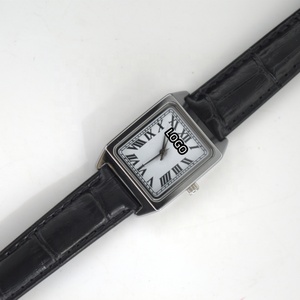 Montre personnalisable pour homme en acier inoxydable avec mouvement Miyota à quartz, bracelet en cuir, décorations carrées à pointes gothiques, 41 mm, chiffres romains - Product Image 2