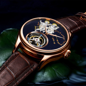Envío Directo, Reloj AESOP de Lujo con Tourbillon Volante para Hombre, Esfera con Diseño de Ángel, Reloj de Pulsera Esqueleto, Relojes Mecánicos de Zafiro - Product Image 5