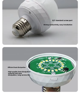 Ampoule LED RGB rechargeable, ampoule E27 à changement de couleur avec télécommande, 15 couleurs, ampoule à intensité variable fonctionnant sur piles pour la maison