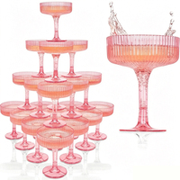 Gobelets en plastique modernes détachables et empilables 7oz légers en PP écologique pour verres à vin multifonctionnels pour les fêtes