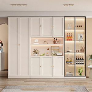 Custom Modern <strong>Kitchen</strong> Dining Room Buffet Display Cabinet Pantry Storage Cupboard Living Room Built <strong>in</strong> <strong>Sideboard</strong> with Wine Fridge - Product Image 1