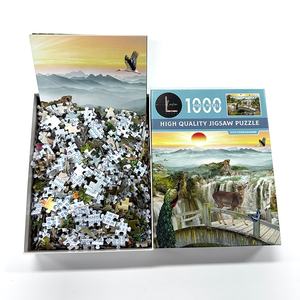 Puzzle personnalisé de 1000 pièces, puzzle en papier de haute qualité de 2 mm, jeu de puzzle pour la famille avec motif <span class=keywords><strong>anglais</strong></span> sur le dos - Product Image 1