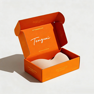 صندوق شحن ورقي صغير للأعمال التجارية، صندوق هدايا ورقي قابل لإعادة التدوير بشعار مخصص، صندوق أحذية وملابس وردي اللون بكمية طلب أدنى منخفضة - Product Image 3