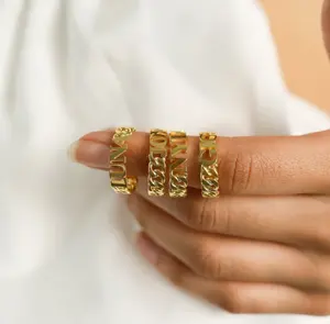 不锈钢遏制链名称戒指简约定制声明阿拉穆罕默德名称戒指伴娘礼物