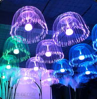 Ip65 Étanche Lumière De Noël fibre optique Lustre décoration rouge vert Blanc couleur led méduse fibre optique éclairage