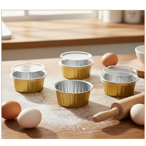 125 ml Petits moules à cupcakes ronds en aluminium jetables, moules à pâtisserie en aluminium, contenants en aluminium colorés pour fête de Noël - Product Image 1