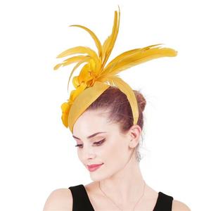 Sinamay-tocado de plumas para mujer, tocado para fiesta, boda, iglesia, Derby, clip nupcial, sombreros, tocado - Product Image 2