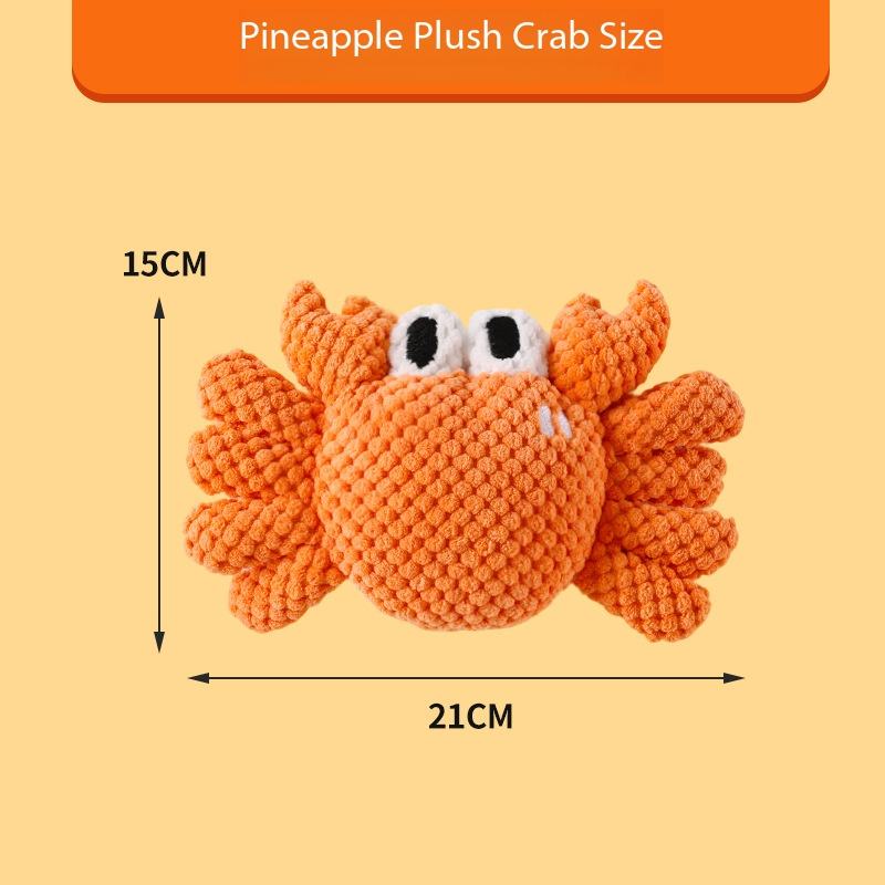 Taille du crabe en peluche ananas