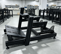 Cockpit de simulateur de course complet en profilé aluminium 4080 avec siège baquet inclinable et base universelle pour volant