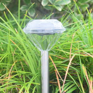Solar Lawn <b>Lights</b> Diamond Shape Crystal <b>LED</b> Outdoor Garden Pathway Lighting Water Resistant 6V DC <b>Light</b> <b>Sensor</b> - Product Image 2