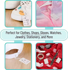 Tùy chỉnh đặc biệt giấy đen thẻ vàng dập quần áo tay thẻ với logo Vòng treo thẻ nghệ thuật đặc biệt giấy treo tag - Product Image 3