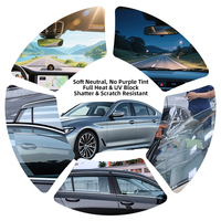 Rollo de Película para Ventanas de Auto, Importada de EE. UU., con Sustrato PET y Nitruro de Titanio, Anti-Rayones, Baja Reflexión Interior, 45% VLT, Protección Solar Automotriz
