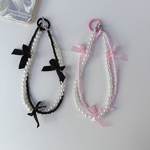 Chaîne de <span class=keywords><strong>téléphone</strong></span> double couche en perles avec nœud, pendentif et breloque tendance pour téléphones, cordon fait main, breloque de <span class=keywords><strong>téléphone</strong></span> en perles - Product Image 4