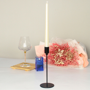 Chandelier haut en métal noir 3 pièces, bougeoir pour décoration de table de mariage - Product Image 6