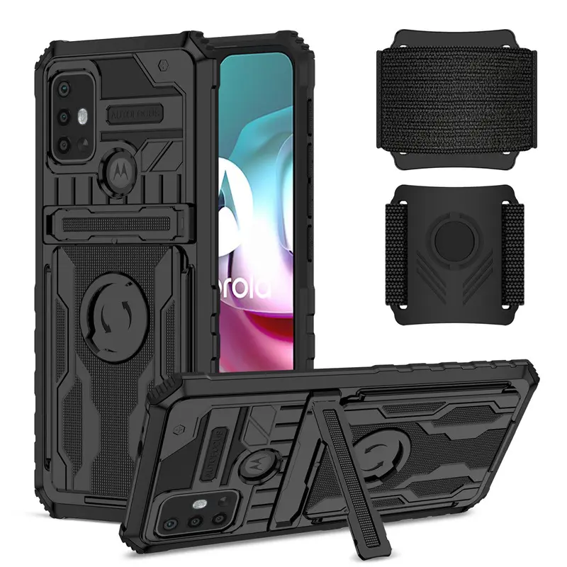 Full Cover King Kong Wrist Strap Phone Case Bracket Drop Protection Cell Phone Case for MOTO G30 G50 G22 E32 E40