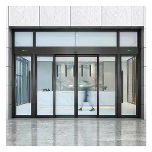 Puerta de sistema deslizante de vidrio automático de perfil de aluminio con sensor de movimiento de microondas haz infrarrojo - Product Image 3