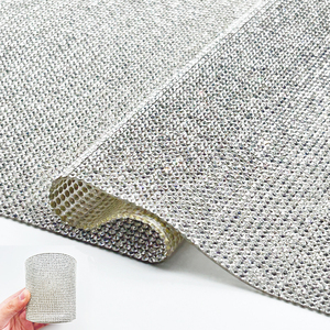 Tự dính 12*20cm flatback Tinh thể thủy tinh Rhinestone tờ sáng bóng Motif đính lưới tự làm túi cup giày may mặc trang trí - Product Image 5