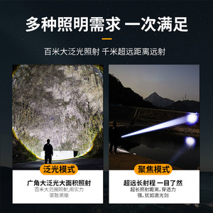 Tactical Flashlight Rechargeable Led Outdoor Camping Light With Usb Charging Port Emergency Power Bank - Product Image 4