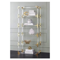 2021 New Design Stand regal Gold Connection Bücherregale Display Rack 6 Ebenen Clear Acryl Bücherregal