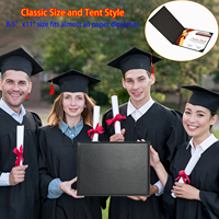 Porte-certificat de diplôme A5 personnalisé double face en cuir PU noir, dossier de certification vierge