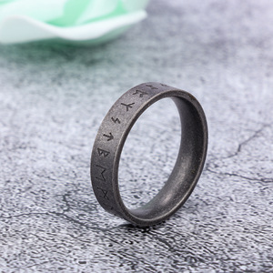 Anello in Acciaio al Titanio Lateefah 2024, Gioiello da Uomo Stile Hip Hop Vintage con <span class=keywords><strong>Scritta</strong></span> - Product Image 6