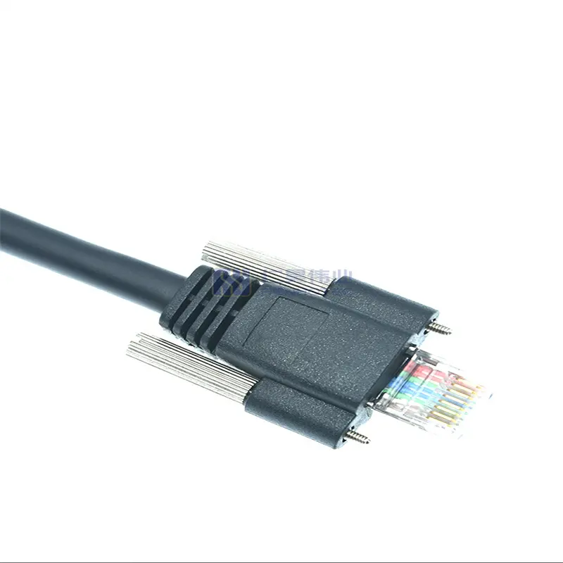 Tornillo de bloqueo de red Ethernet macho a macho, conector Rj45 Sftp Cat 6, Cable de Cámara Industrial, resistente al agua, Cat6A, 8P, venta al por mayor