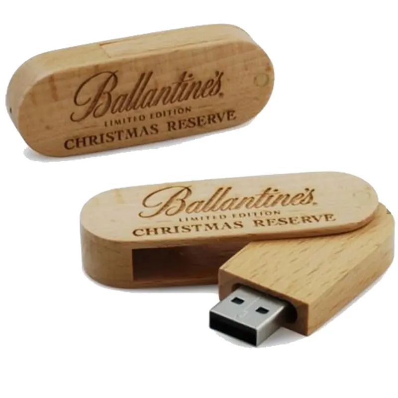 Hoge kwaliteit OEM Aangepaste Ontwerp Promotie gift houten usb memory stick met doos