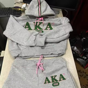 <span class=keywords><strong>Sweat</strong></span>-shirt à capuche surdimensionné personnalisé OEM pour femmes, vêtements de sororité, <span class=keywords><strong>sweat</strong></span>-shirt en chenille rose et <span class=keywords><strong>vert</strong></span>, 1908 Alpha Soror - Product Image 1