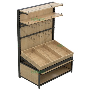 Giá để trưng bày hoa quả và rau củ bằng gỗ tại siêu thị - Product Image 1