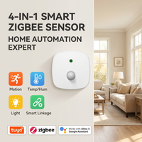 Sensor PIR Zigbee2MQTT con Detección de Temperatura y Humedad, Conexión Inteligente con ZigBee Bridge, Compatible con ZHA Home Assistant para Hoteles y Apartamentos
