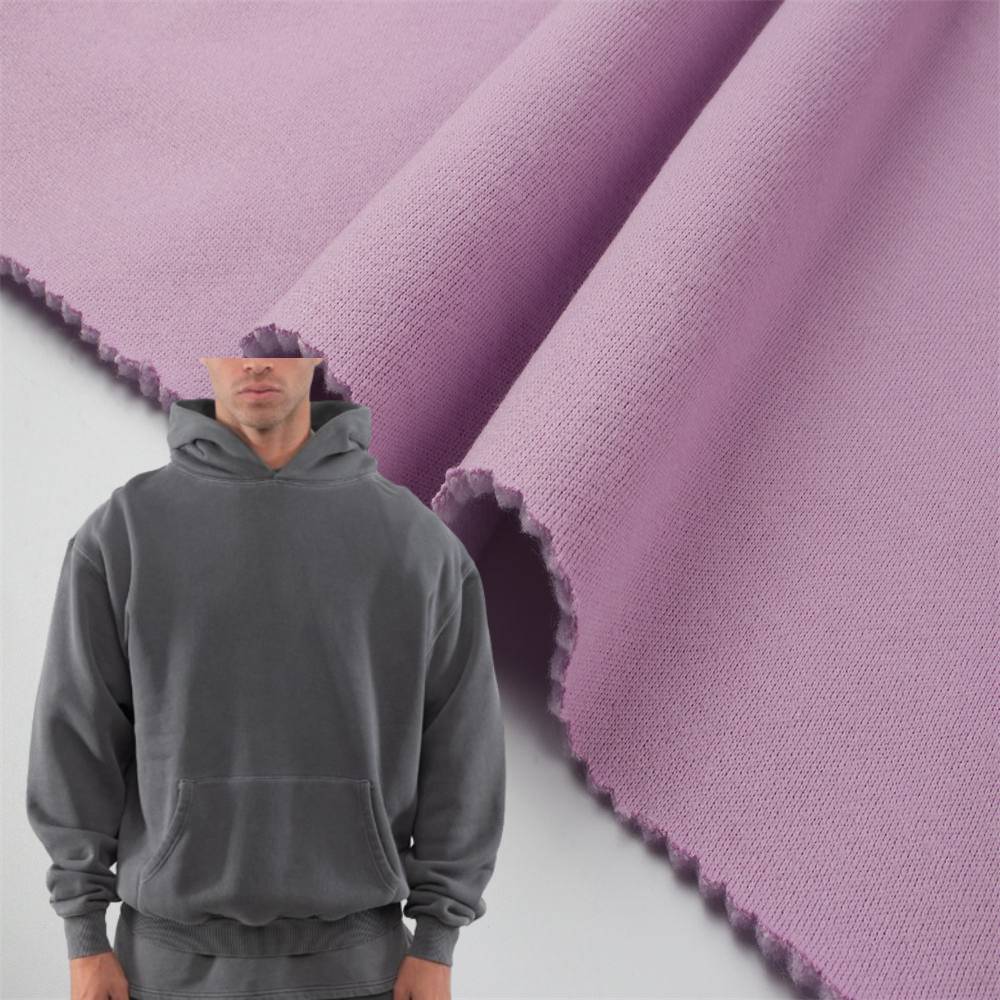 Купить флисовая ткань онлайн 300GSM CVC хлопковая толстовка с капюшоном флисовая ткань с мягким ощущением рук