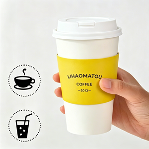 Manchons de tasses à café écologiques personnalisables avec logo, gaine isolante antidérapante en papier recyclable pour restaurants - Product Image 5