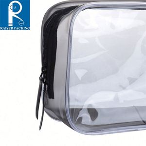 Logo personnalisé fermeture à glissière étanche et à la mode disponible en plastique petit sac à cosmétiques - Product Image 2