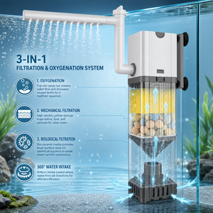 Sistema de Filtración para Acuarios Comerciales, Equipo Completo de Filtración para Acuarios, Bandeja de Filtración para Peceras, Barra de Lluvia para Hábitats Más Limpios - Product Image 5