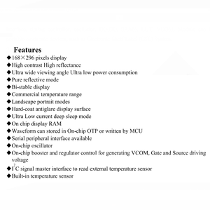 Layar LCD tinta E reflektif 3.1 inci, ringan SPI/I2C dengan Area aktif 68.38x38.81mm 6.5g - Product Image 4