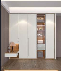 Armario Moderno SANTOPOVA con Puerta Batiente, Barra para Colgar Ropa y Cajones, Organizador de Ropa - Product Image 3