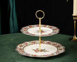 Assiettes en céramique vintage de luxe Assiettes à dîner en céramique royale Plat de service en porcelaine pour mariage - Product Image 5