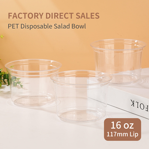 Thương Mại Dùng Một Lần Bộ Đồ Ăn Bằng Nhựa Dày Bát Trong Suốt Với Nắp Cho Thức Ăn Vật Nuôi Và Sữa Bán Buôn Takeaway Bao Bì - Product Image 2