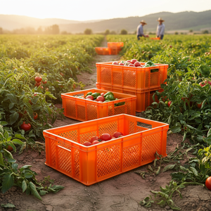 KE 250 Full Perforated <b>Plastic</b> <b>Crate</b> Virgin HDPE Heavy Duty Stackable Industrial Storage <b>Crate</b> for Agriculture and Harvest Use - Product Image 3