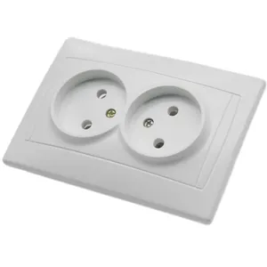 White 250v German Standard Russian Double Flat Concealed European Standard Wall Socket