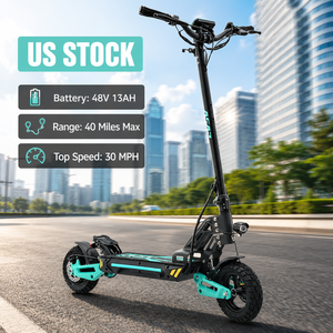Nuevo Scooter Eléctrico de Dos Ruedas Color Verde para Adultos, Plegable, Todoterreno, con Doble Motor, Potente - Product Image 1