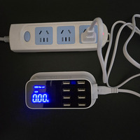 Super Chargeurs Utilitaires pour Téléphones Portables avec Affichages Numériques, Puissance Réelle 55W, 8 Ports USB