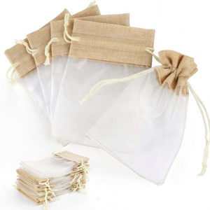 Bolsa de Organza Blanca Transparente de Gran Tamaño y Alta Calidad con Cordón y Cinta con Logotipo Personalizado para Regalo - Product Image 1