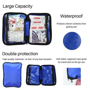 290 टुकड़े पोर्टेबल जीवित रहने के लिए नीले चिकित्सा बैग वाटरप्रूफ आपातकालीन प्राथमिक सहायता किट - Product Image 4