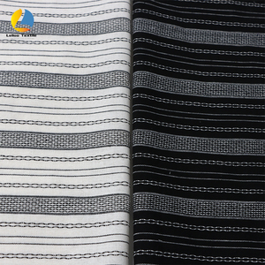 Đen trắng sọc Jacquard vải 145cm chiều rộng 156gsm mềm thoáng khí cho áo sơ mi ăn mặc tùy chỉnh chất liệu dệt bán buôn - Product Image 2