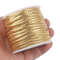 Hobbyouvrier — chaîne à maillons superposables en acier inoxydable, pour conception de bijoux, de nettoyant serpent, torsadée de couleur or, pour bricolage, fournitures de fabrication, 4mm