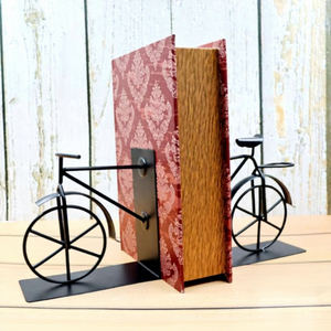 Lot de 2 serre-livres décoratifs en métal, design vélo vintage antique, pour la décoration des étagères de la maison et du bureau - Product Image 2